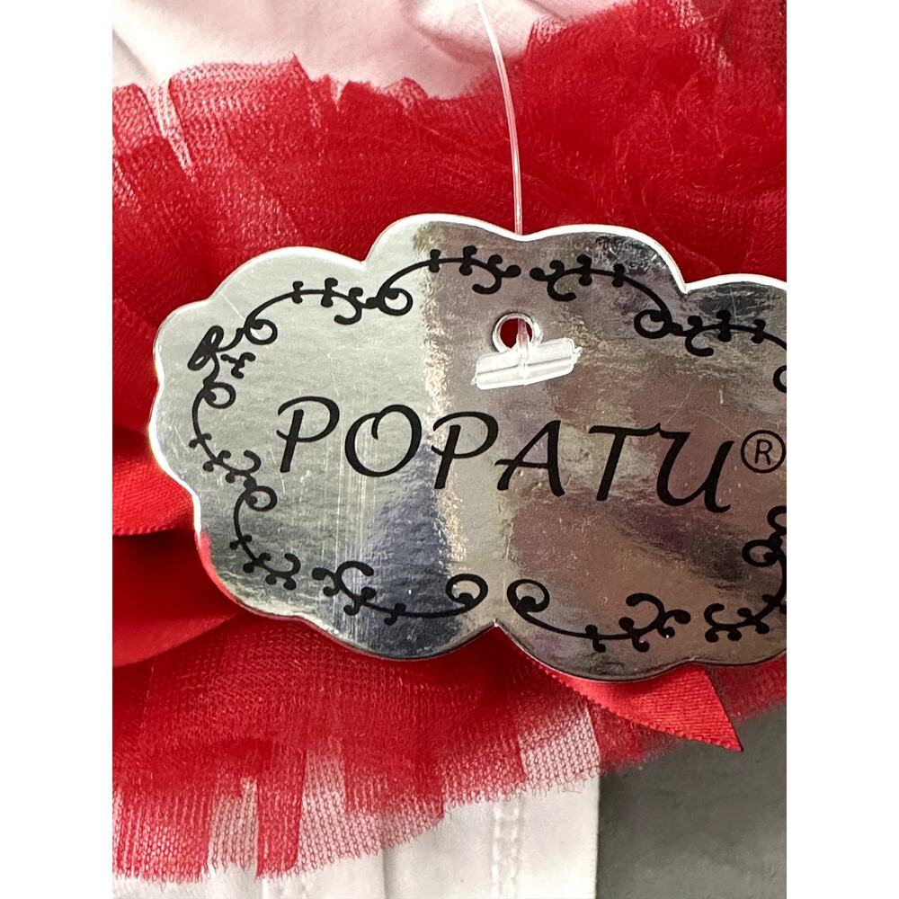 Popatu Santa Baby One Piece Tutus Crew Neck Short Sleeves White Red 18 Mos NWT - Picture 7 of 8